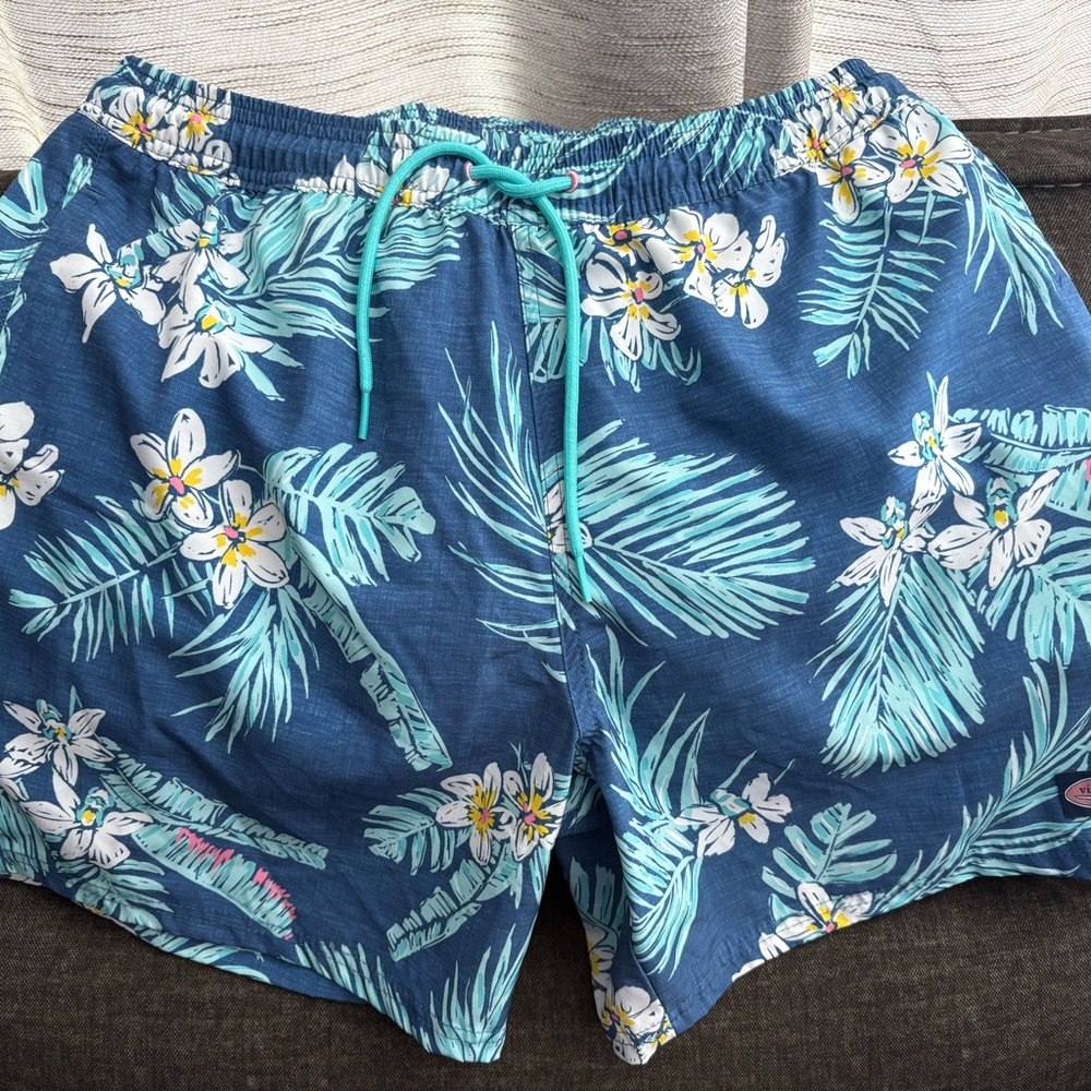 Vineyard Vines Blue and White Swim Shorts